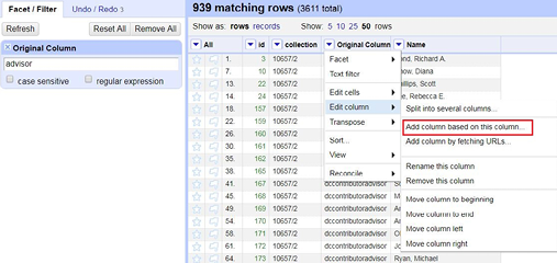 “Add column based on this column” command