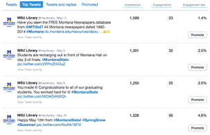 Twitter Analytics by post