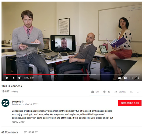 Figure 2.6. Screenshot of Zendesk’s company culture video.