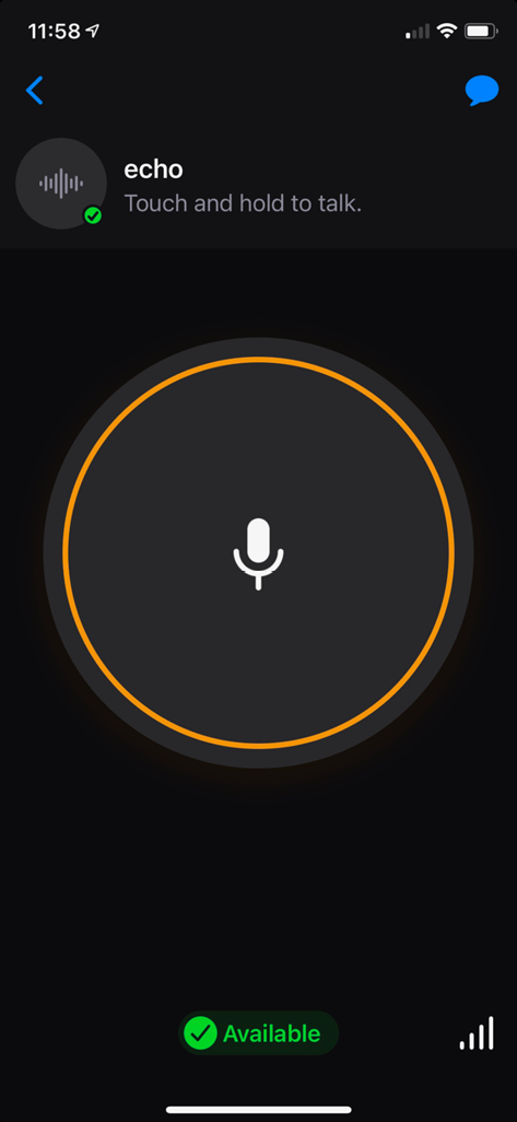 Zello app on a smartphone